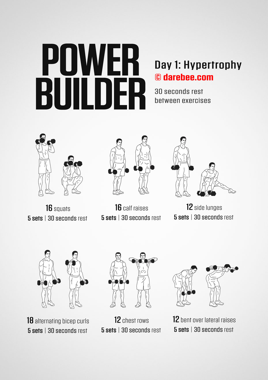 POWERBUILDER - 30 Day Bodybuilding And Strength Program by DAREBEE