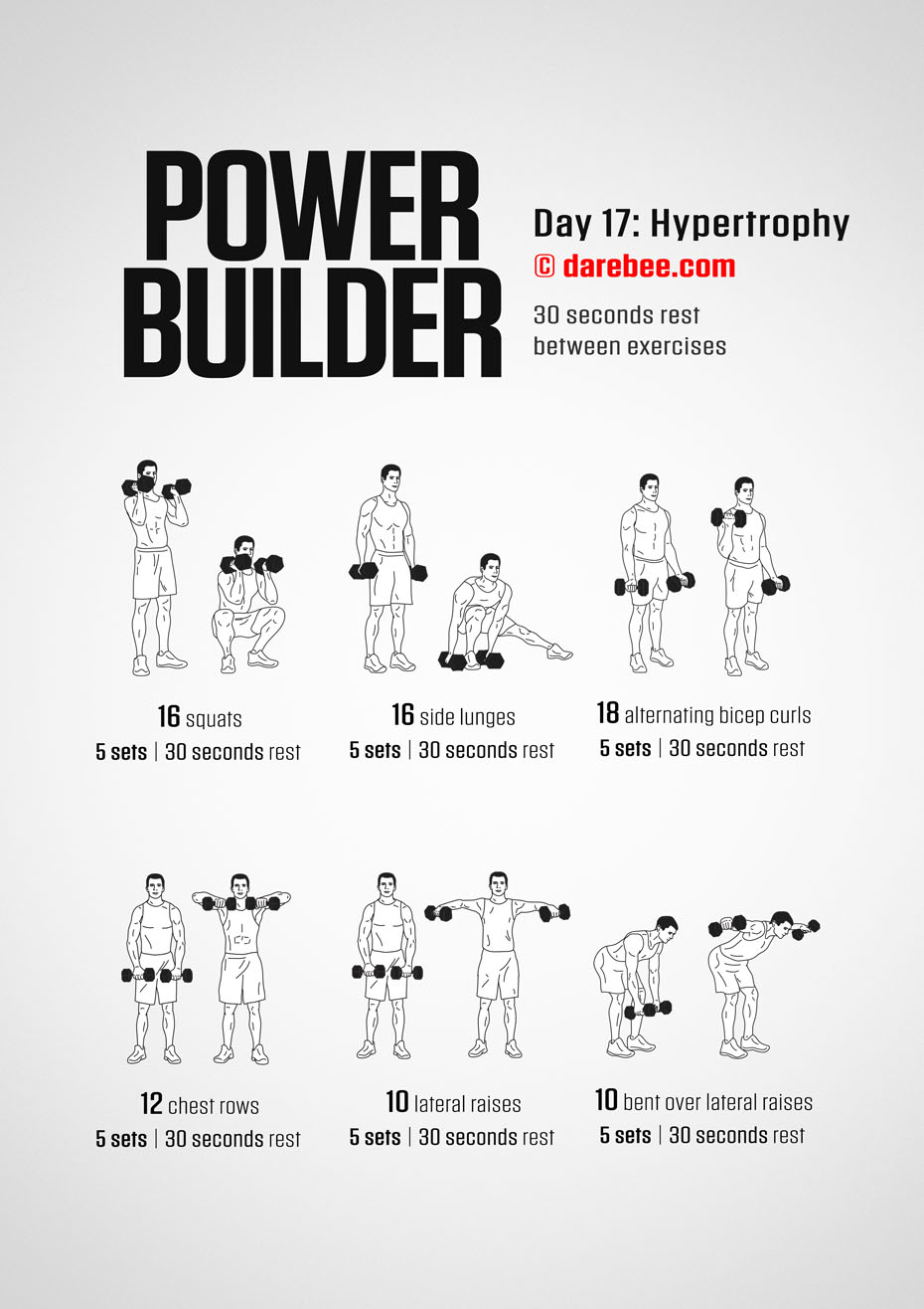 POWERBUILDER - 30 Day Bodybuilding And Strength Program by DAREBEE