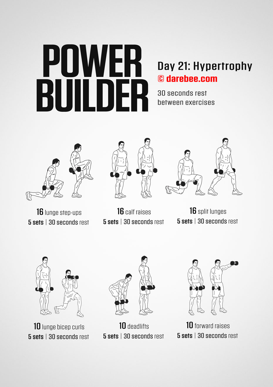 POWERBUILDER - 30 Day Bodybuilding And Strength Program by DAREBEE