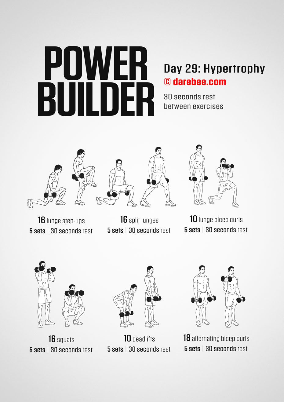 POWERBUILDER - 30 Day Bodybuilding And Strength Program by DAREBEE