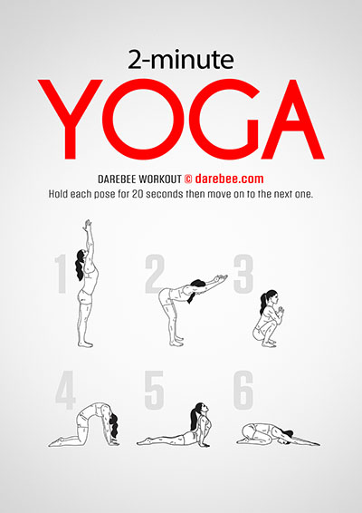 2-Minute Yoga is a DAREBEE home fitness, no equipment yoga-based workout that helps you become more agile, flexible and in control of your body.